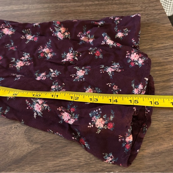 ❤️ American Eagle Outfitters Floral Burgundy Romper M - Picture 10 of 10